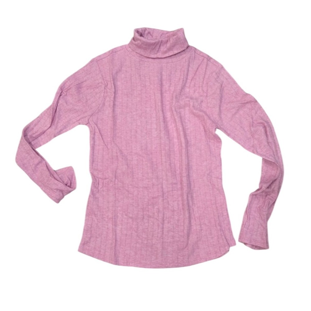 Zenana Women Orchid Pink Ribbed Knit Turtleneck Long Sleeve Top Size S